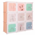 Dulap copii, modular cu 9 compartimente, PVC, 110x110x37 cm, multicolor