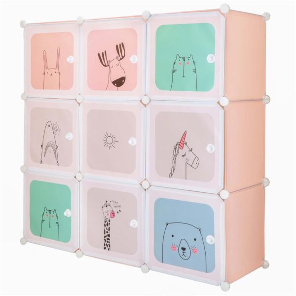 Dulap copii, modular cu 9 compartimente, PVC, 110x110x37 cm, multicolor - imagine 8