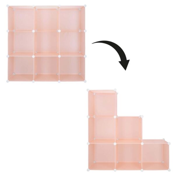 Dulap copii, modular cu 9 compartimente, PVC, 110x110x37 cm, multicolor - imagine 18
