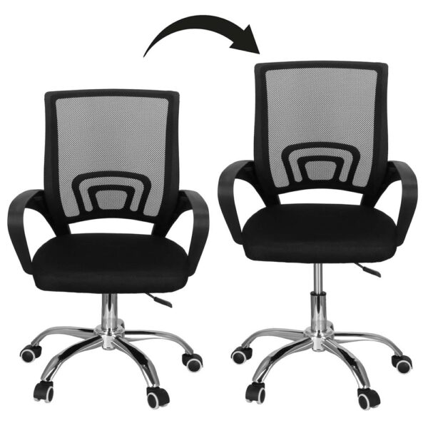 Scaun birou reglabil, ergonomic, cu brate, 87-96x54x59 cm, negru - imagine 16