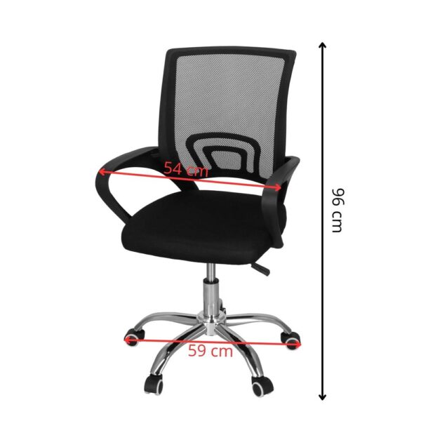 Scaun birou reglabil, ergonomic, cu brate, 87-96x54x59 cm, negru - imagine 17
