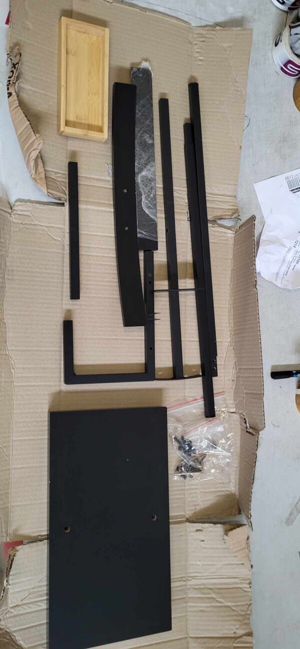 RESIGILAT: Suport haine valet 5Five Bamboo din otel si bambus, 44x22x114 cm, negru - imagine 2