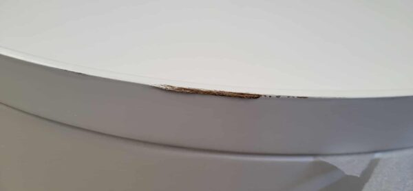 RESIGILAT: Masuta de cafea rotunda 60x40 cm, cu blat detasabil si spatiu depozitare, picioare din lemn de pin, alba - imagine 2