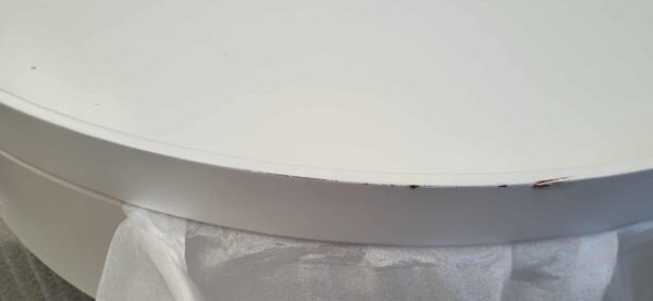 RESIGILAT: Masuta de cafea rotunda 60x40 cm, cu blat detasabil si spatiu depozitare, picioare din lemn de pin, alba - imagine 7