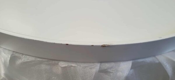 RESIGILAT: Masuta de cafea rotunda 60x40 cm, cu blat detasabil si spatiu depozitare, picioare din lemn de pin, alba - imagine 4