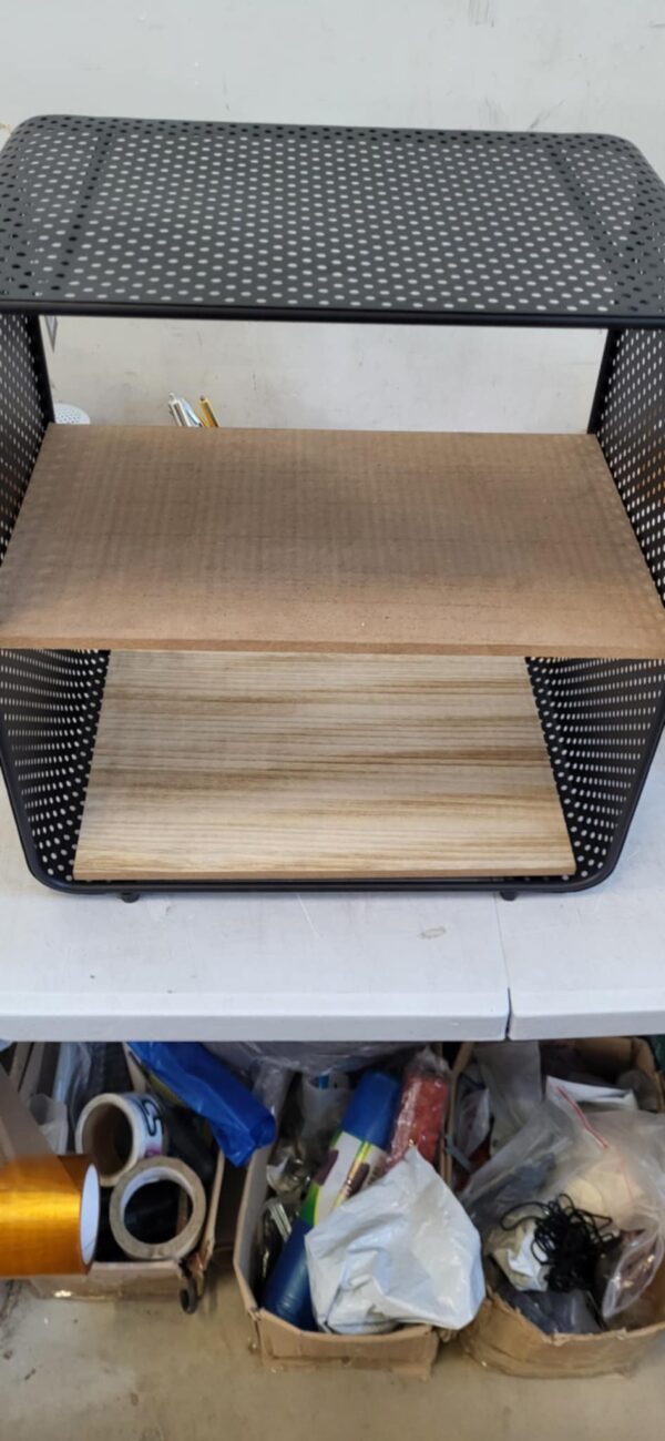 RESIGILAT: Etajera 5Five cu 2 compartimente, MDF si metal, 43x28x52 cm, negru - imagine 3