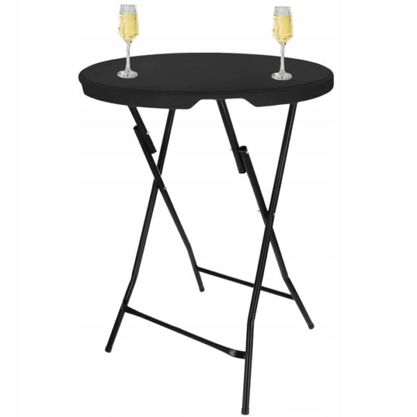 Masa catering profesionala pentru evenimente, inalta, cu picioare metal pliabile, rotunda, d 80 cm, h 110 cm, negru - imagine 11