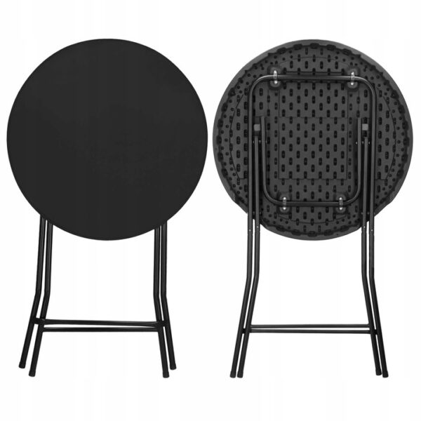 Masa catering profesionala pentru evenimente, inalta, cu picioare metal pliabile, rotunda, d 80 cm, h 110 cm, negru - imagine 4
