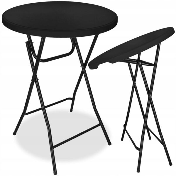 Masa catering profesionala pentru evenimente, inalta, cu picioare metal pliabile, rotunda, d 80 cm, h 110 cm, negru - imagine 8