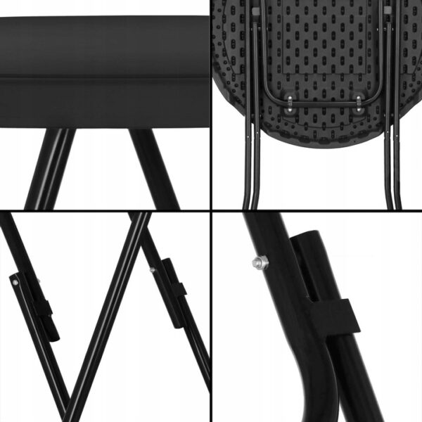 Masa catering profesionala pentru evenimente, inalta, cu picioare metal pliabile, rotunda, d 80 cm, h 110 cm, negru - imagine 9