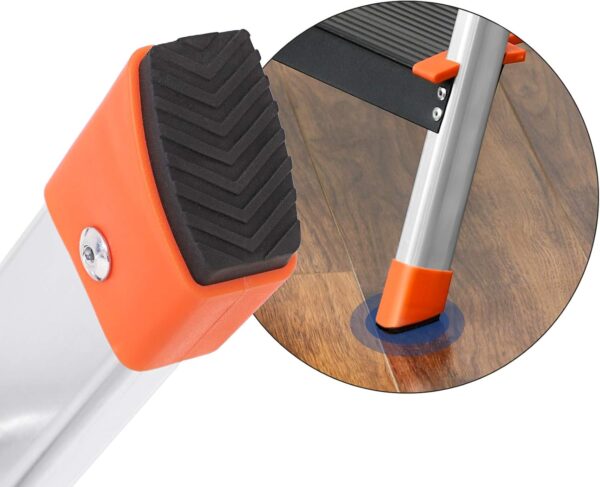 SONGMICS Scara aluminiu pliabila cu 4 trepte, latime trepte 12 cm, cu maner, sarcina 150 kg, 44x156 cm - imagine 5