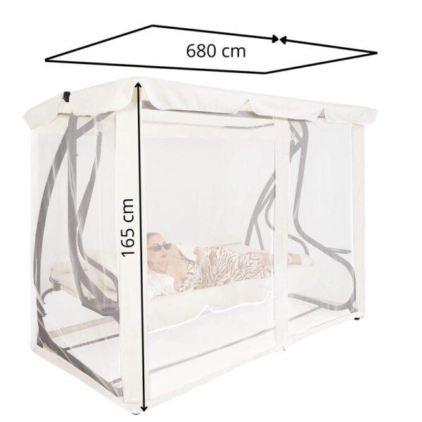 Plasa antiinsecte pentru leagan de gradina, 165x680 cm, bej - imagine 12