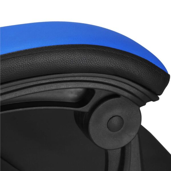 Scaun birou pentru gaming, ergonomic, suport lombar si tetiera, 114-123x55x50 cm, negru si albastru - imagine 15