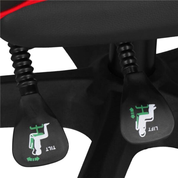 Scaun birou pentru gaming, ergonomic, suport lombar si tetiera, 114-123x55x50 cm, negru si rosu - imagine 16