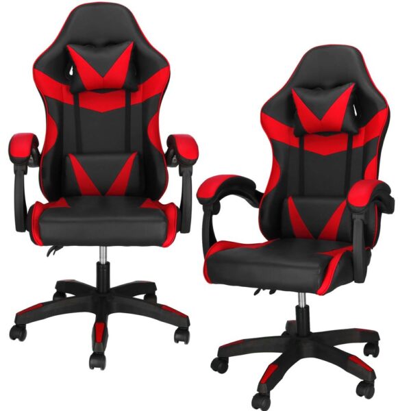 Scaun birou pentru gaming, ergonomic, suport lombar si tetiera, 114-123x55x50 cm, negru si rosu - imagine 4