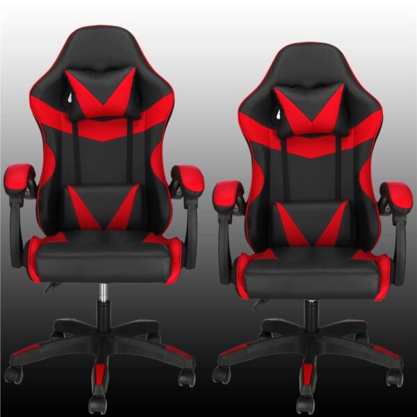 Scaun birou pentru gaming, ergonomic, suport lombar si tetiera, 114-123x55x50 cm, negru si rosu - imagine 8