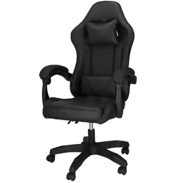 Scaun birou pentru gaming, ergonomic, suport lombar si tetiera, 114-123x55x50 cm, negru - imagine 16
