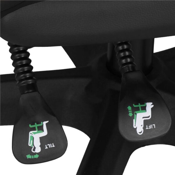 Scaun birou pentru gaming, ergonomic, suport lombar si tetiera, 114-123x55x50 cm, negru - imagine 20