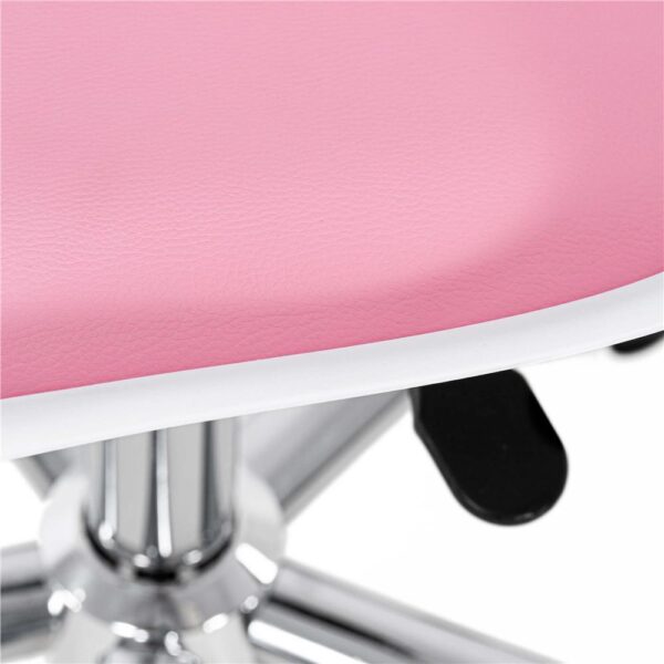 Scaun birou ergonomic, cu sezut din spuma, reglabil pe inaltime, maxim 120 kg, 90x49x48 cm, alb si roz - imagine 22