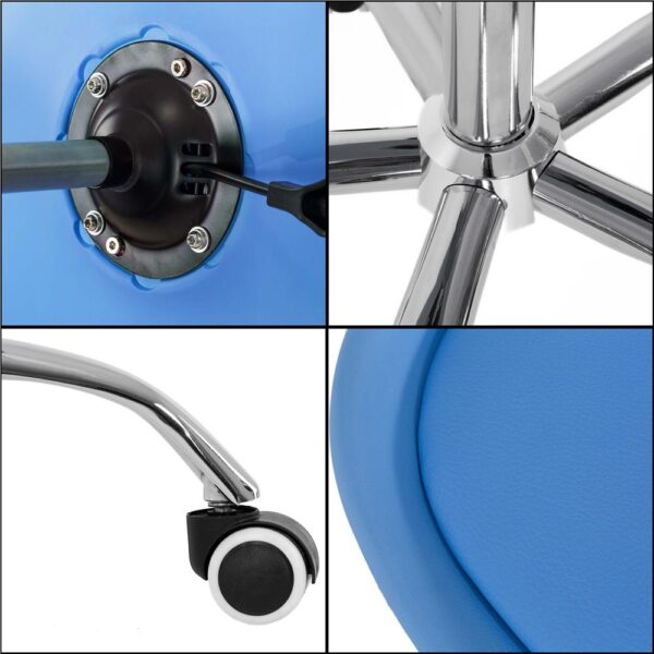 Scaun birou ergonomic, cu sezut din spuma, reglabil pe inaltime, maxim 120 kg, 90x49x48 cm, albastru - imagine 16