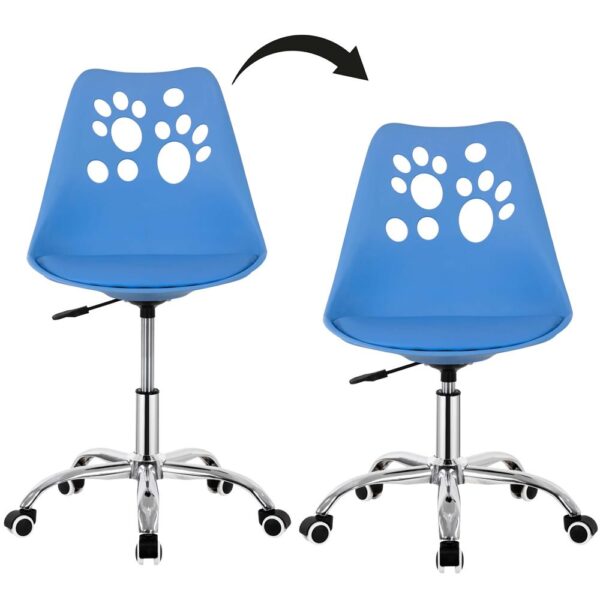 Scaun birou ergonomic, cu sezut din spuma, reglabil pe inaltime, maxim 120 kg, 90x49x48 cm, albastru - imagine 17