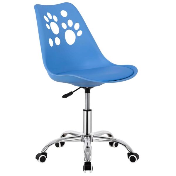 Scaun birou ergonomic, cu sezut din spuma, reglabil pe inaltime, maxim 120 kg, 90x49x48 cm, albastru