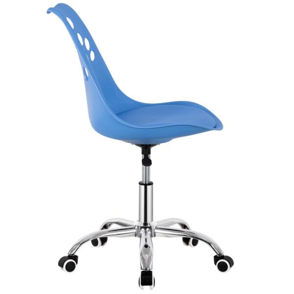Scaun birou ergonomic, cu sezut din spuma, reglabil pe inaltime, maxim 120 kg, 90x49x48 cm, albastru - imagine 21