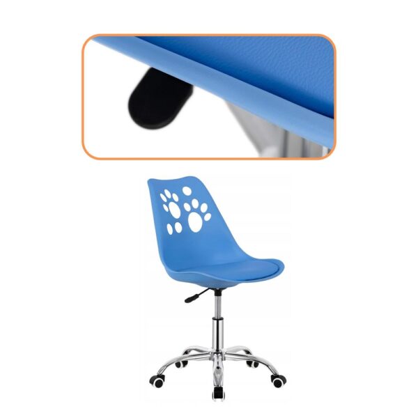 Scaun birou ergonomic, cu sezut din spuma, reglabil pe inaltime, maxim 120 kg, 90x49x48 cm, albastru - imagine 5