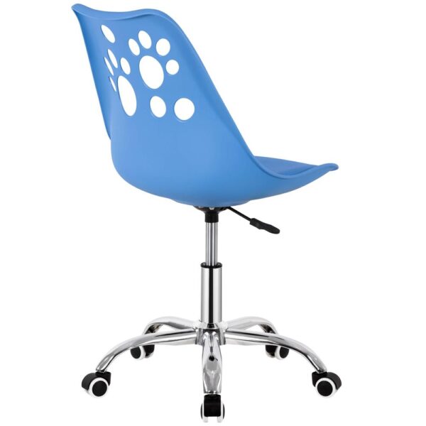 Scaun birou ergonomic, cu sezut din spuma, reglabil pe inaltime, maxim 120 kg, 90x49x48 cm, albastru - imagine 22