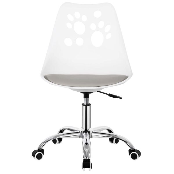 Scaun birou ergonomic, cu sezut din spuma, reglabil pe inaltime, maxim 120 kg, 90x49x48 cm, alb si gri - imagine 15