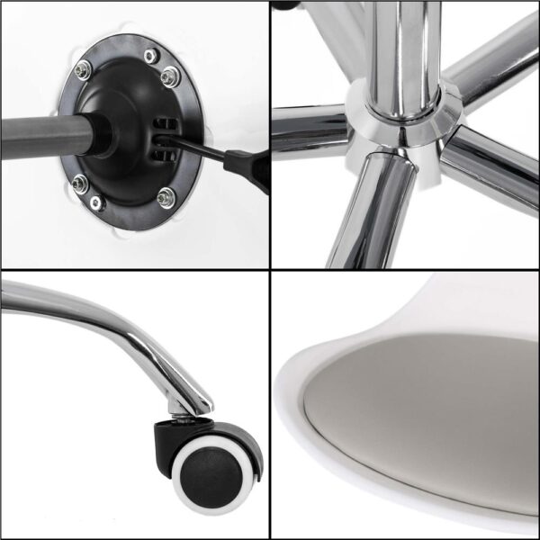 Scaun birou ergonomic, cu sezut din spuma, reglabil pe inaltime, maxim 120 kg, 90x49x48 cm, alb si gri - imagine 18