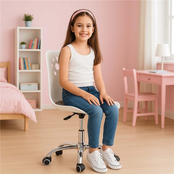 Scaun birou ergonomic, cu sezut din spuma, reglabil pe inaltime, maxim 120 kg, 90x49x48 cm, alb si gri - imagine 19