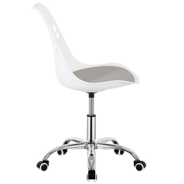Scaun birou ergonomic, cu sezut din spuma, reglabil pe inaltime, maxim 120 kg, 90x49x48 cm, alb si gri - imagine 21