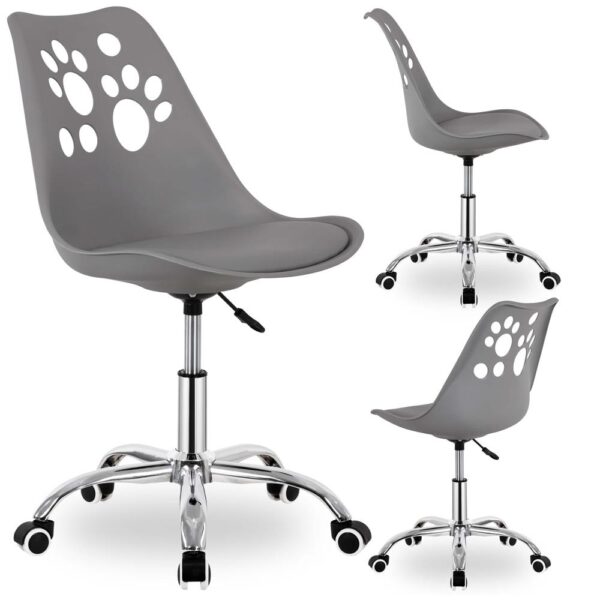 Scaun birou ergonomic, cu sezut din spuma, reglabil pe inaltime, maxim 120 kg, 90x49x48 cm, gri - imagine 13