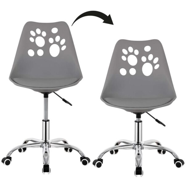Scaun birou ergonomic, cu sezut din spuma, reglabil pe inaltime, maxim 120 kg, 90x49x48 cm, gri - imagine 19