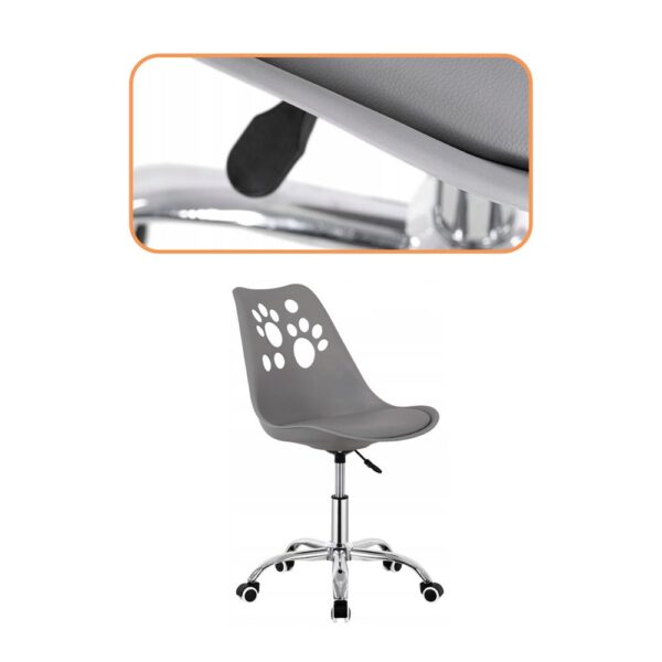 Scaun birou ergonomic, cu sezut din spuma, reglabil pe inaltime, maxim 120 kg, 90x49x48 cm, gri - imagine 5