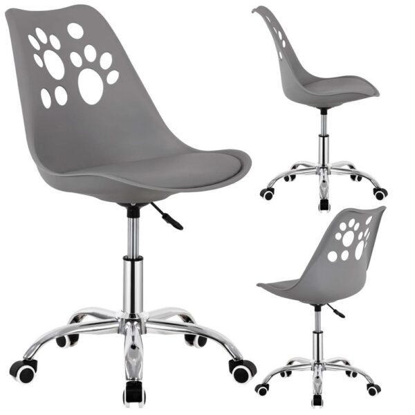 Scaun birou ergonomic, cu sezut din spuma, reglabil pe inaltime, maxim 120 kg, 90x49x48 cm, gri - imagine 4