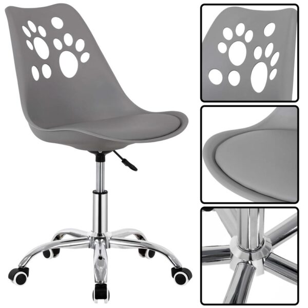 Scaun birou ergonomic, cu sezut din spuma, reglabil pe inaltime, maxim 120 kg, 90x49x48 cm, gri - imagine 26