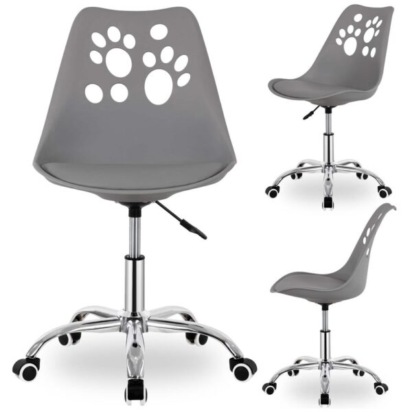 Scaun birou ergonomic, cu sezut din spuma, reglabil pe inaltime, maxim 120 kg, 90x49x48 cm, gri - imagine 9