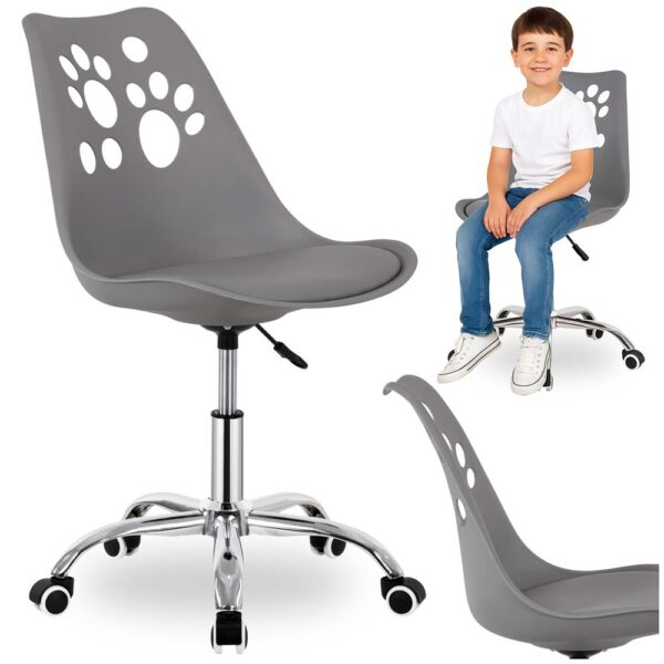 Scaun birou ergonomic, cu sezut din spuma, reglabil pe inaltime, maxim 120 kg, 90x49x48 cm, gri - imagine 10
