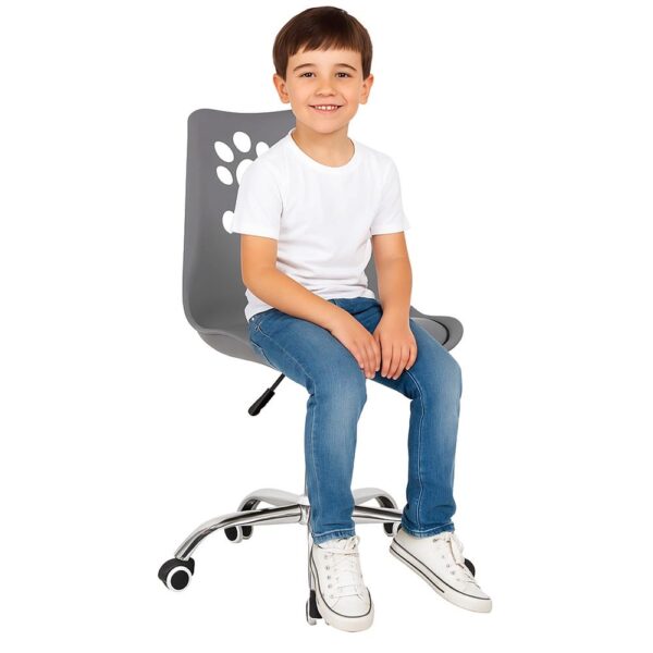 Scaun birou ergonomic, cu sezut din spuma, reglabil pe inaltime, maxim 120 kg, 90x49x48 cm, gri - imagine 12