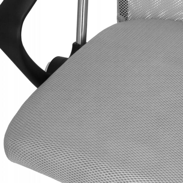 Scaun de birou ergonomic cu reglaj pe inaltime, material tip mesh si ecopiele, 58x60x117 cm, gri - imagine 5