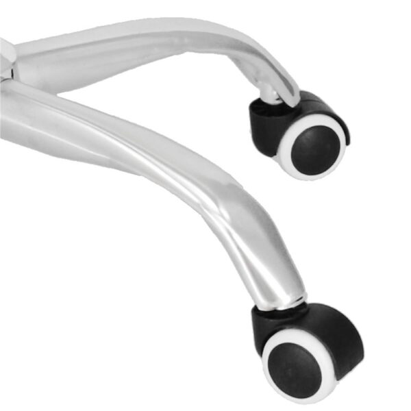 Scaun birou reglabil, ergonomic, cu spatar din microplasa respirabila si baza metalica cromata, 117x58x60 cm, negru - imagine 10