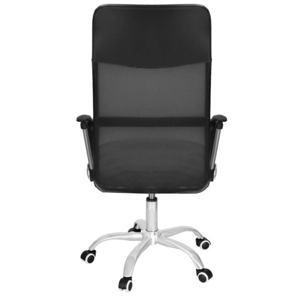 Scaun birou reglabil, ergonomic, cu spatar din microplasa respirabila si baza metalica cromata, 117x58x60 cm, negru - imagine 8