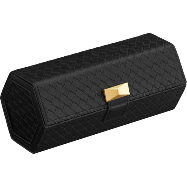 SONGMICS Cutie voiaj ceasuri Ronne, 3 compartimente + spatiu ascuns, 21x10x9 cm, negru - imagine 9