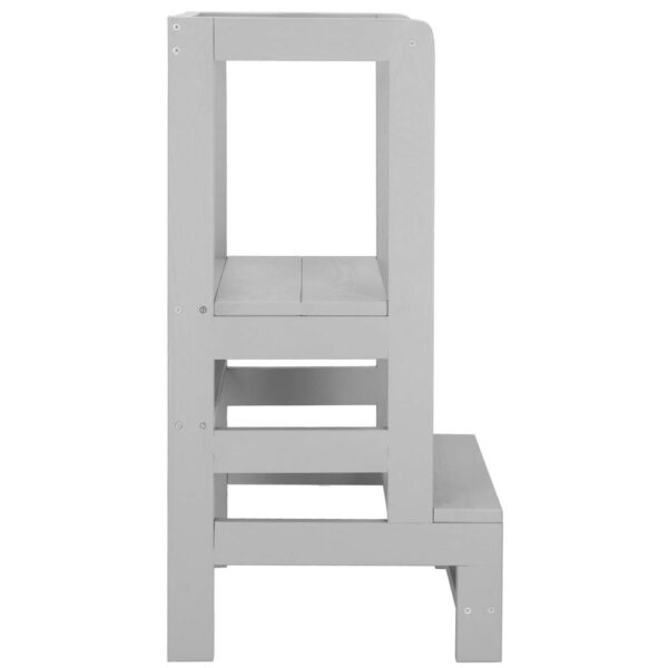 Turn de invatare inaltator multifunctional din lemn, platforma reglabila pe 3 inaltimi, 90x39x44 cm, gri - imagine 12