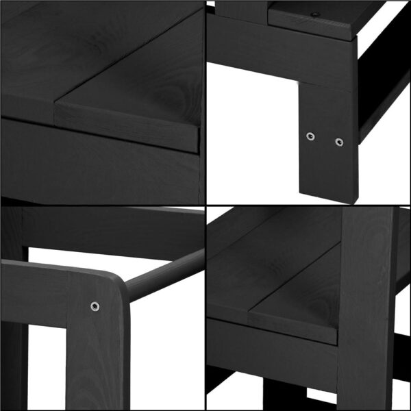 Turn de invatare inaltator multifunctional din lemn, platforma reglabila pe 3 inaltimi, 90x39x44 cm, negru - imagine 7