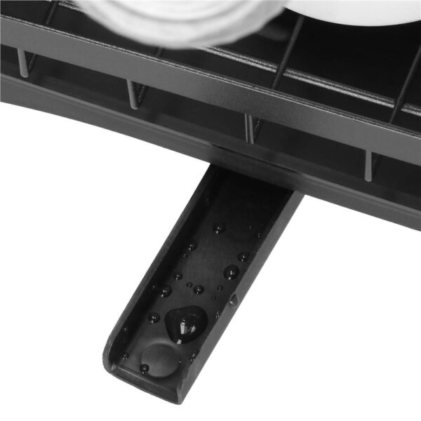 Suport vase 2 niveluri cu tava scurgere si suport tacamuri, 42x30x31,5 cm, negru - imagine 13