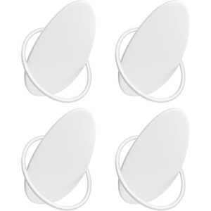 SONGMICS Set 4 carlige perete, design oval din otel, 5 kg per carlig, 9x5x7 cm, alb perlat