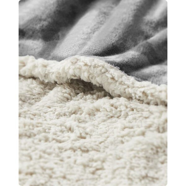 FEANDREA Patura impermeabila XXL pentru caini, fleece si flanel, fata dubla, 203x152 cm, gri - imagine 2